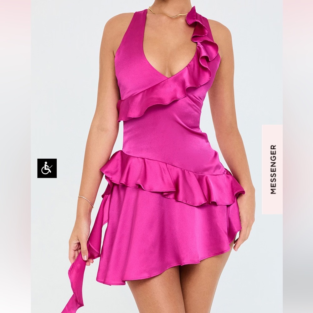 Mistress Rocks Magenta Ruffle dress